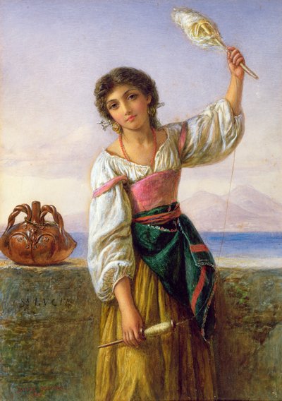 Young Girl with a Distaff by Joseph Bouvier